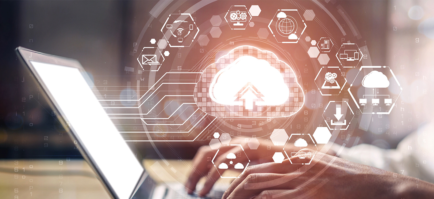 detail of a person working on a computer for business transformation