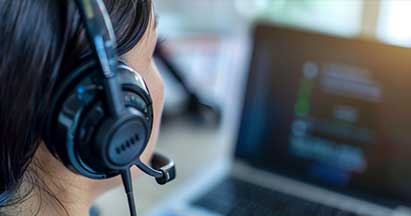 woman with headphones