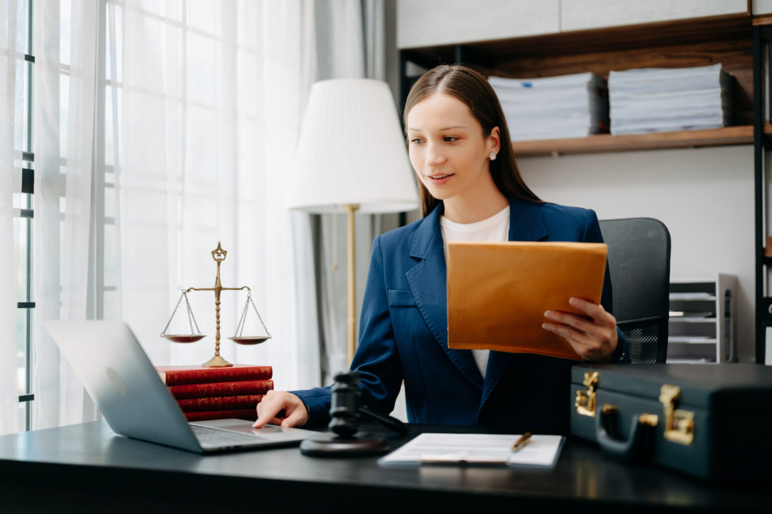 Female judge in a courtroom